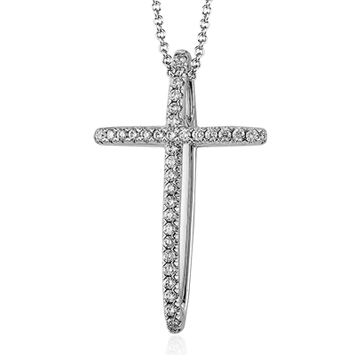 ZP408 Cross Pendant in 14k Gold with Diamonds