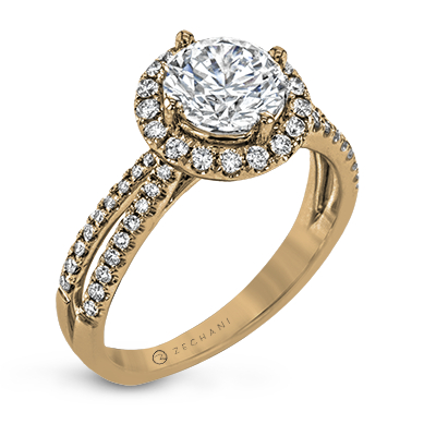 ZR1709 Engagement Ring in 14k Gold with Diamonds