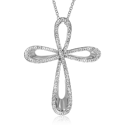 ZP470 Cross Pendant in 14k Gold with Diamonds