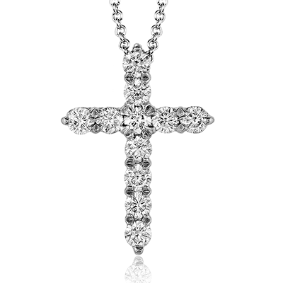 ZP290 Cross Pendant in 14k Gold with Diamonds