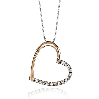 ZP199 Heart Pendant in 14k Gold with Diamonds