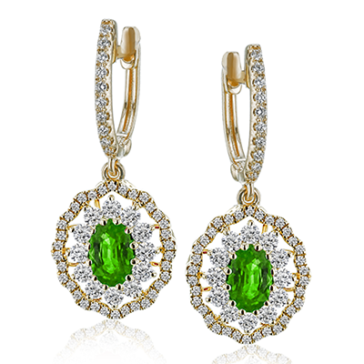 Color Earring in 14k Gold with Diamonds