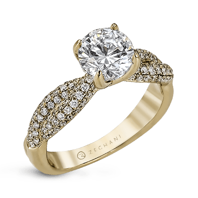 ZR1035 Engagement Ring in 14k Gold with Diamonds