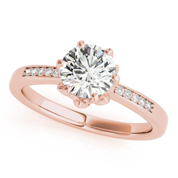 Single Row Diamond Engagement Ring