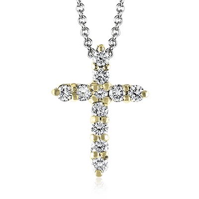 Cross Pendant in 14k Gold with Diamonds