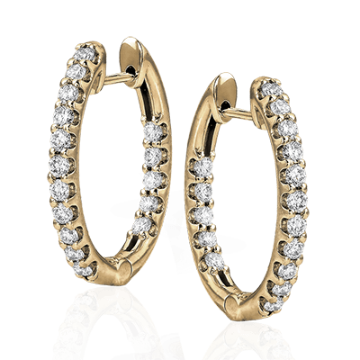 Hoop Earring in 14k Gold with Diamonds