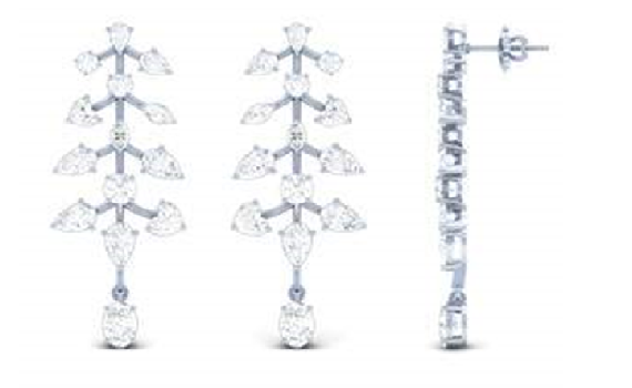 14K WHITE GOLDHanging Earrings