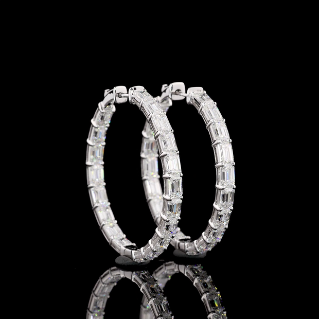 14K WHITE GOLDHoops Earrings