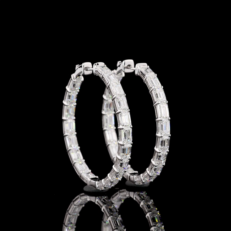 14K WHITE GOLDHoops Earrings
