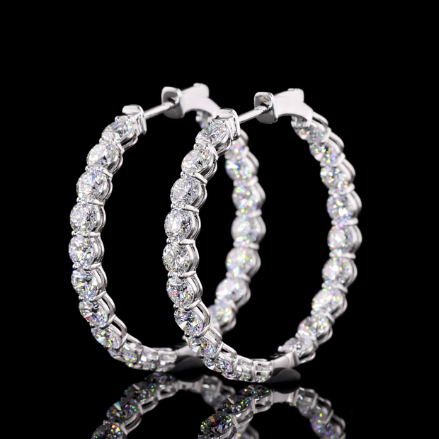 14K WHITE GOLDHoops Earrings