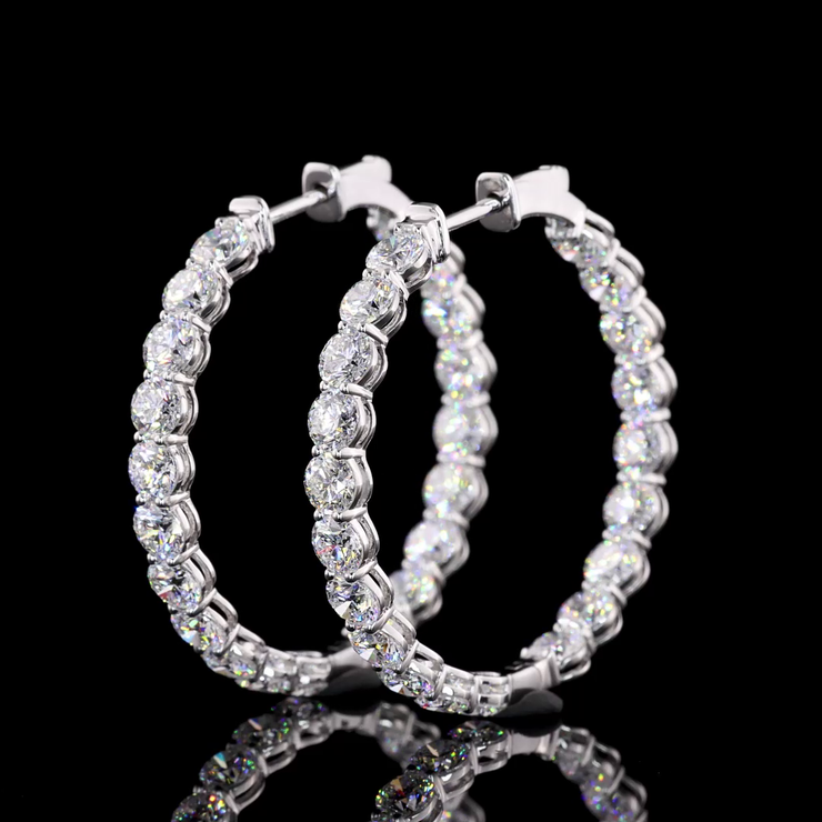 14K WHITE GOLDHoops Earrings