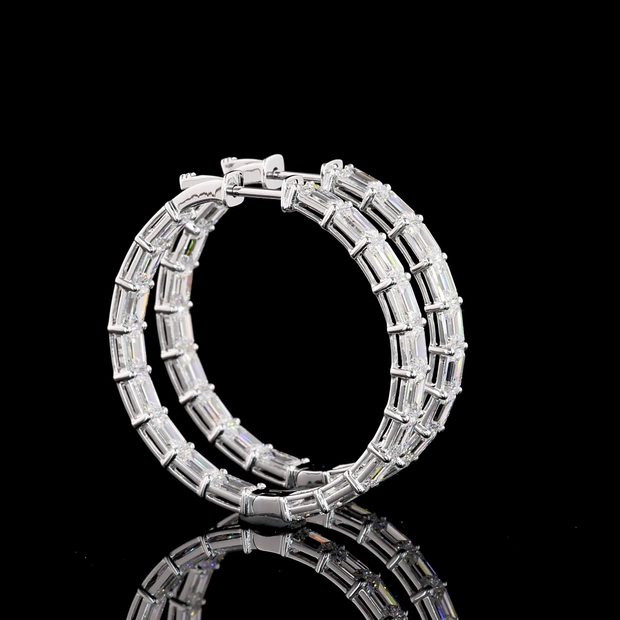 14K WHITE GOLDHoops Earrings