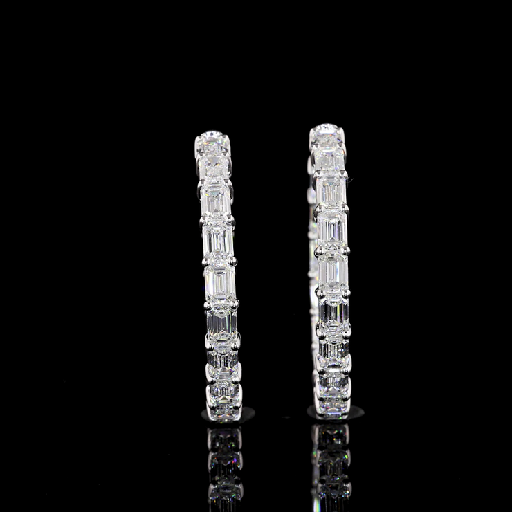 14K WHITE GOLDHoops Earrings