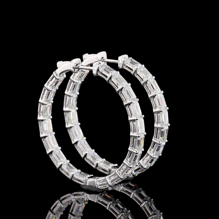 14K WHITE GOLDHoops Earrings