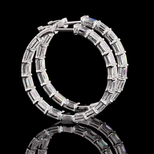 14K WHITE GOLDHoops Earrings