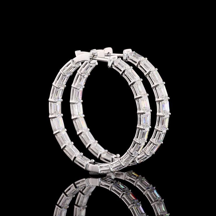 14K WHITE GOLDHoops Earrings