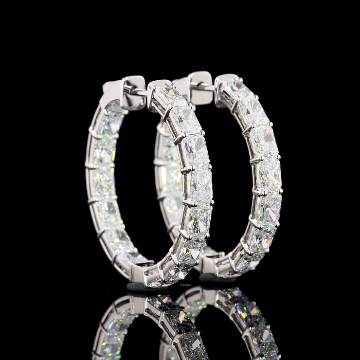 14K WHITE GOLDHoops Earrings