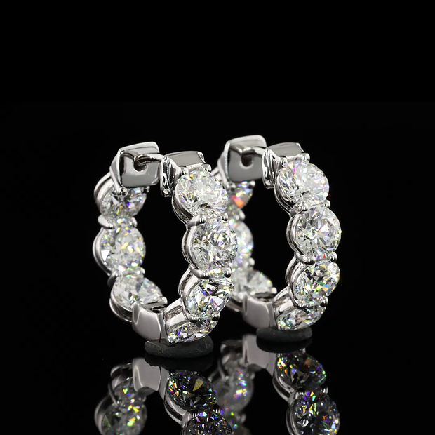 14K WHITE GOLDHuggies Earrings