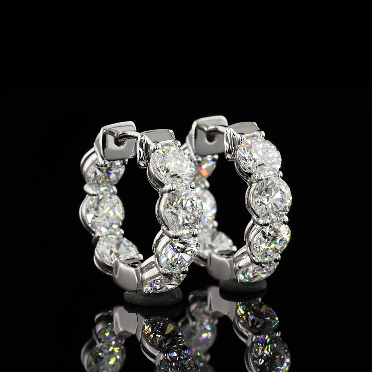 14K WHITE GOLDHuggies Earrings