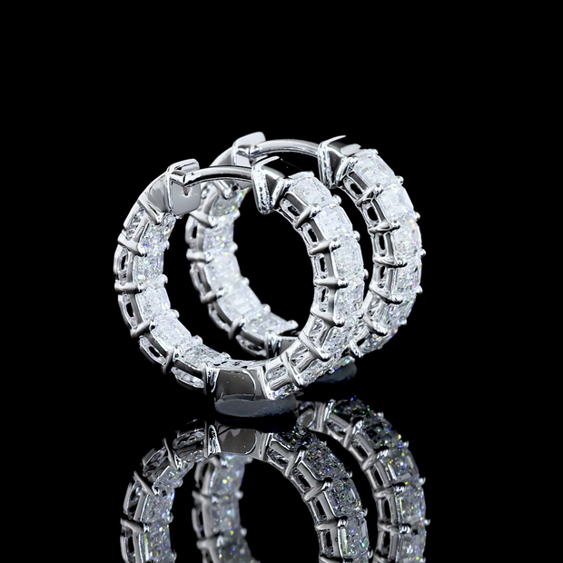 14K WHITE GOLDHuggies Earrings