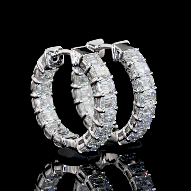 14K WHITE GOLDHuggies Earrings