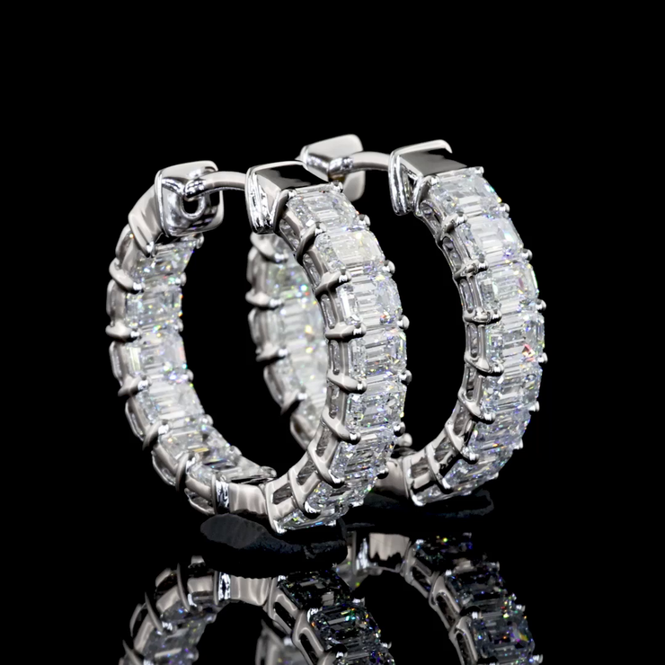 14K WHITE GOLDHuggies Earrings