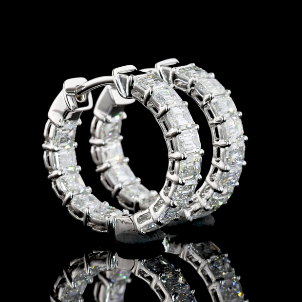 14K WHITE GOLDHuggies Earrings