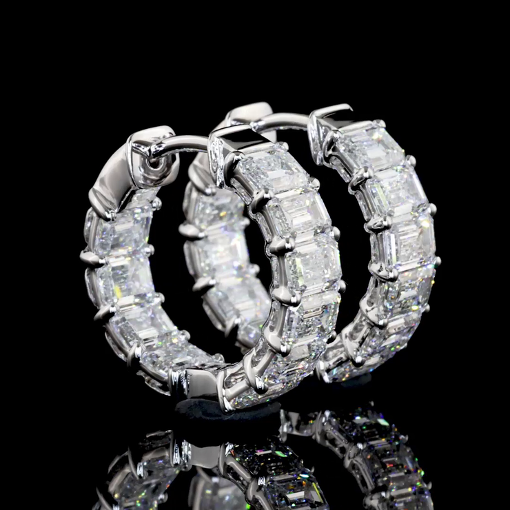 14K WHITE GOLDHuggies Earrings