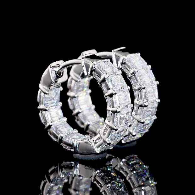 14K WHITE GOLDHuggies Earrings