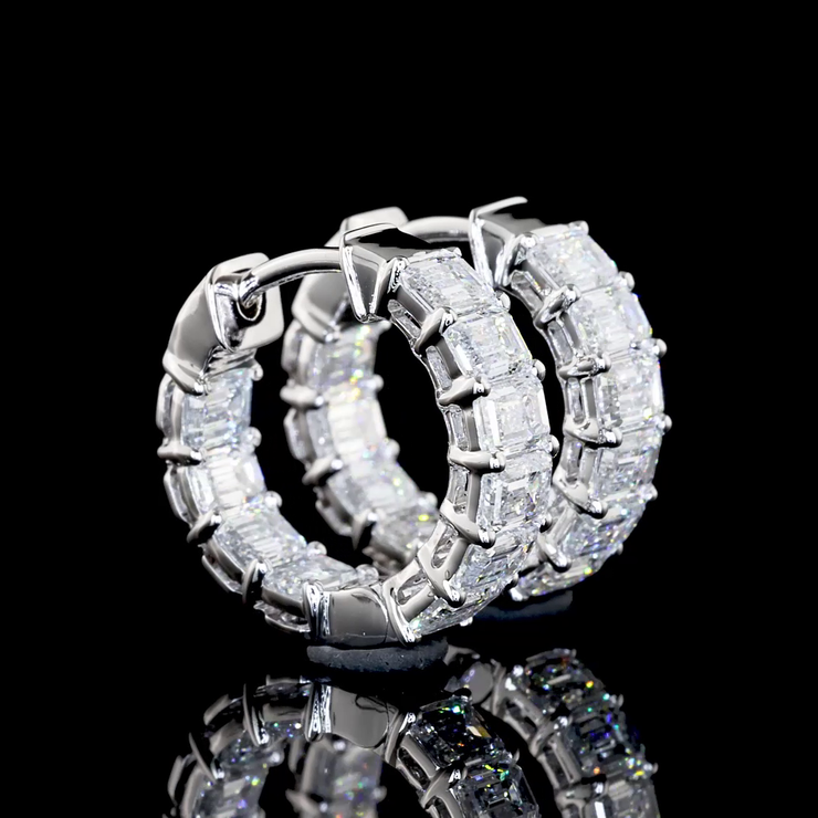 14K WHITE GOLDHuggies Earrings