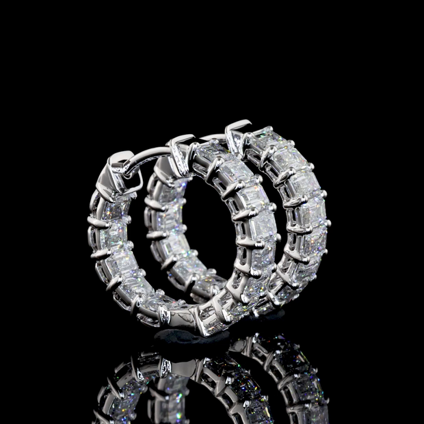 14K WHITE GOLDHuggies Earrings