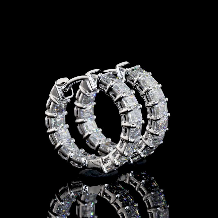 14K WHITE GOLDHuggies Earrings