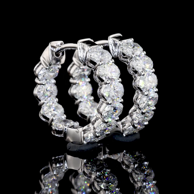 14K WHITE GOLDHuggies Earrings