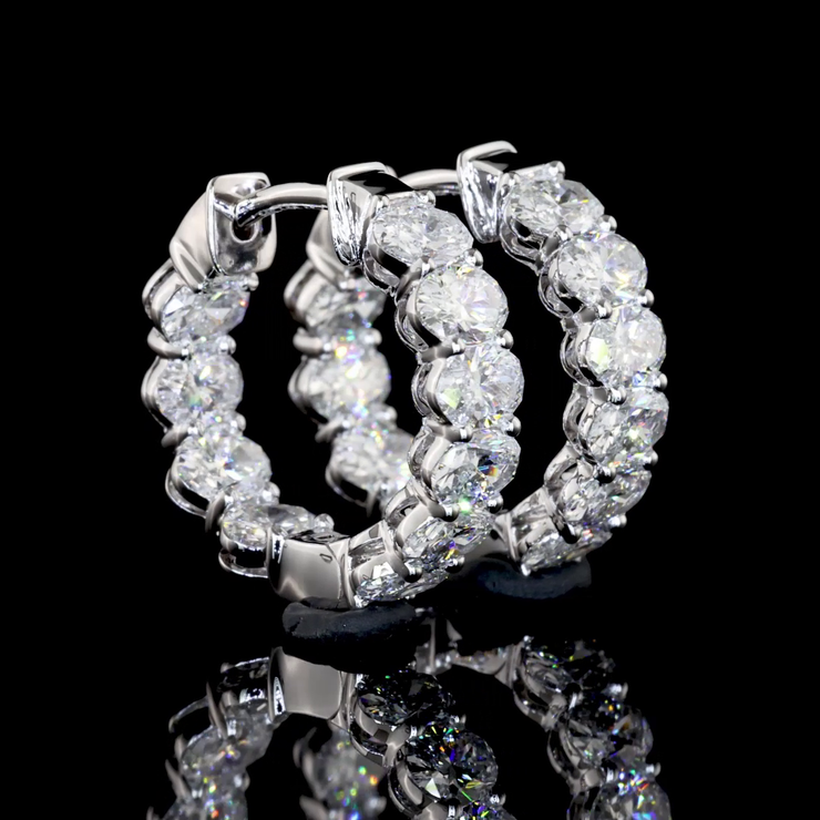 14K WHITE GOLDHuggies Earrings