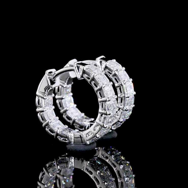 14K WHITE GOLDHuggies Earrings