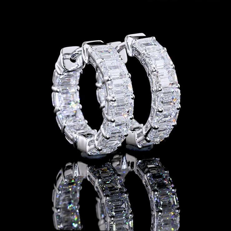 14K WHITE GOLDHuggies Earrings