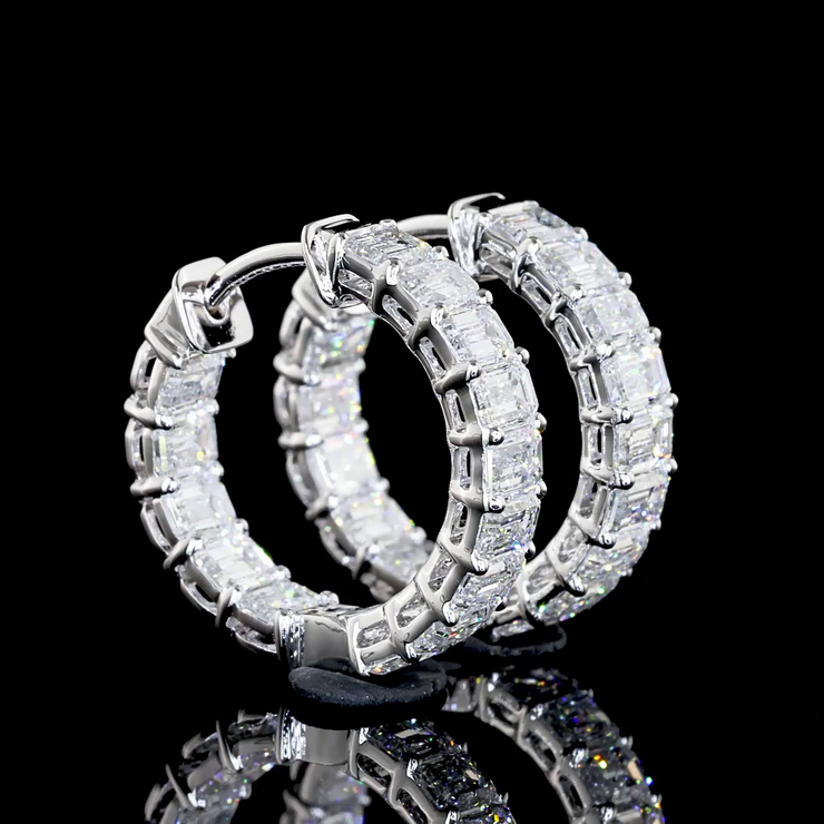 14K WHITE GOLDHuggies Earrings