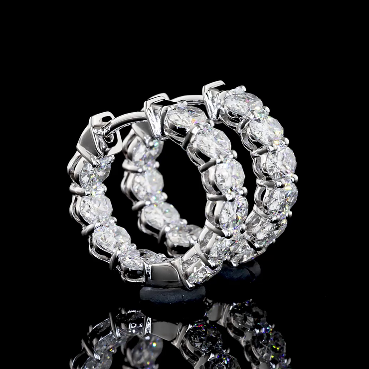 14K WHITE GOLDHuggies Earrings