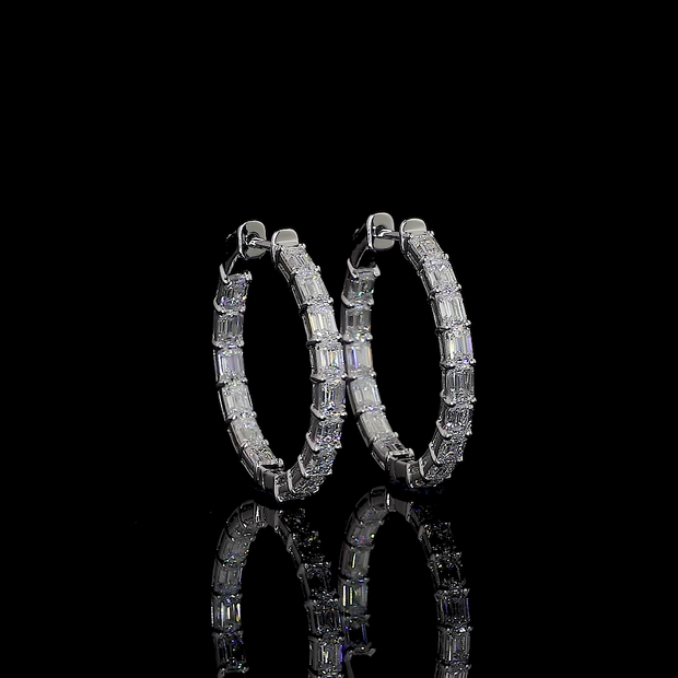 14K WHITE GOLDHoops Earrings