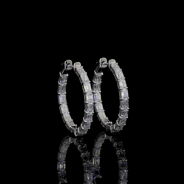 14K WHITE GOLDHoops Earrings