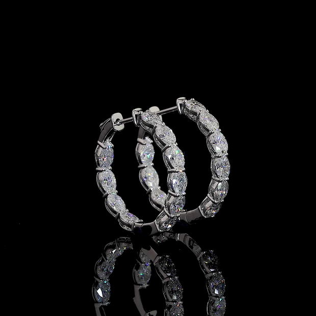 14K WHITE GOLDHoops Earrings