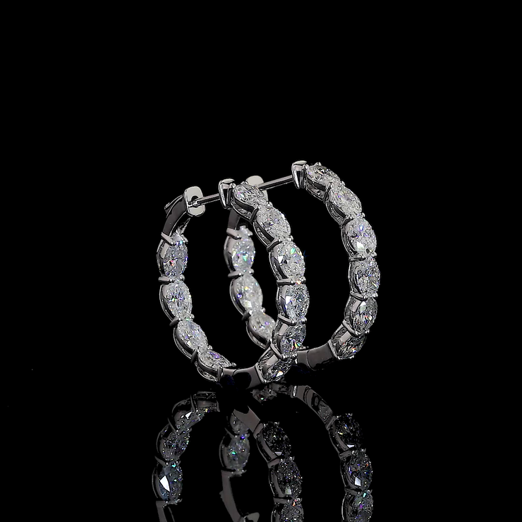 14K WHITE GOLDHoops Earrings