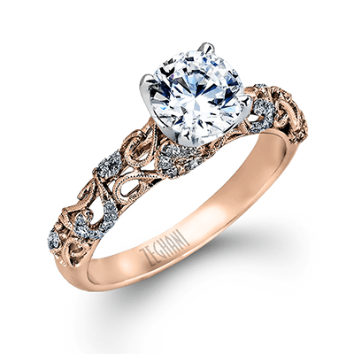 ZR917 Engagement Ring in 14k Gold with Diamonds