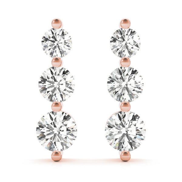 Three Stone Diamond Earring