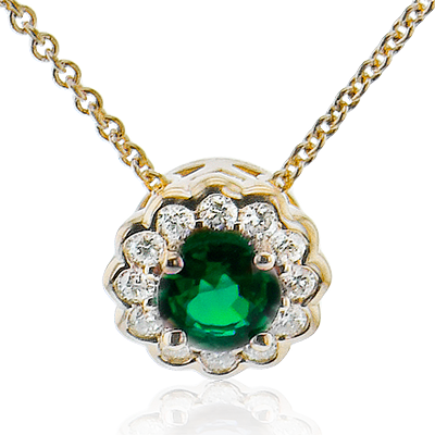 Color Pendant in 14k Gold with Diamonds