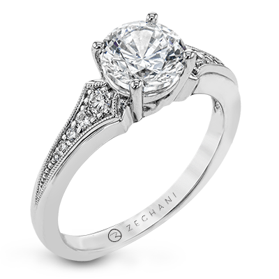 ZR1784 Engagement Ring in 14k Gold with Diamonds