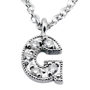 G Pendant in 14k Gold with Diamonds