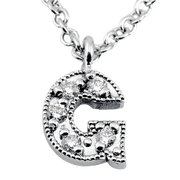 G Pendant in 14k Gold with Diamonds