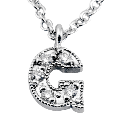 G Pendant in 14k Gold with Diamonds