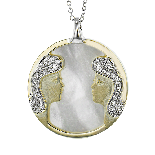 GEMINI-Y Pendant in 14k Gold with Diamonds